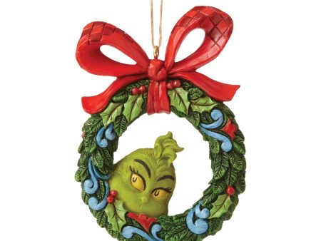 Grinch Peeking Thru Wreath Orn Discount