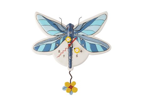 Blue Dragonfly Clock Hot on Sale