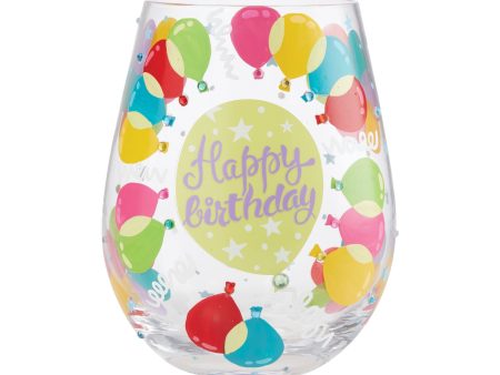 Balloons Stemless Wine Glass Online now