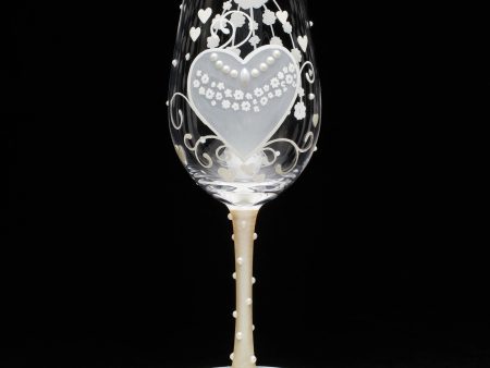 Bride Two Hearts Wine Glass Online now