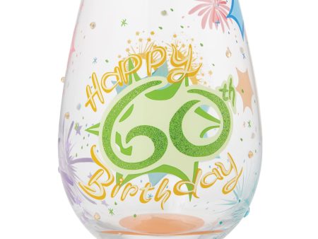 Happy 60th Stemless Wine Glass Fashion