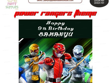 Power Rangers Theme Personalized  Square Backdrop Hot on Sale