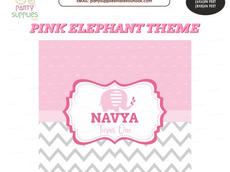 Pink Elephant Theme Customized Square Backdrop Hot on Sale