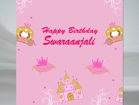 Princess Theme Personalized Square Backdrop Hot on Sale