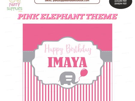 Pink Elephant Theme Square Backdrop Cheap