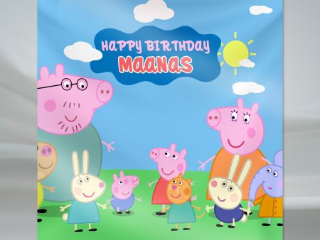 Peppa Pig Theme Personalized Square Backdrop Sale