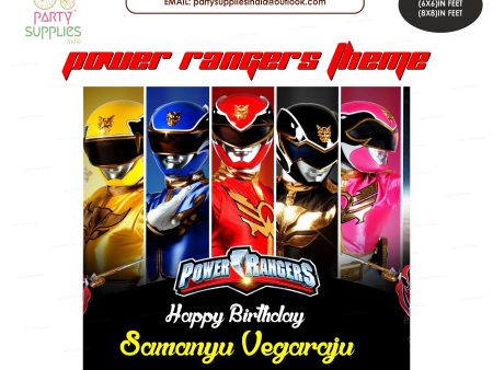 Power Rangers Theme Customized Square Backdrop Cheap