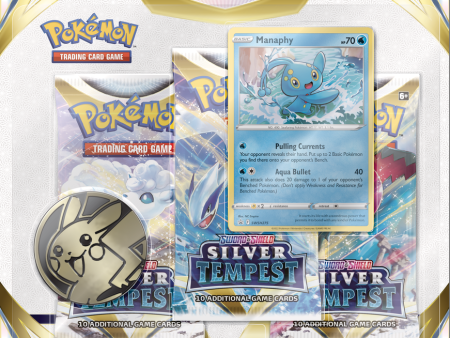 Pokémon - Sword & Shield: Silver Tempest - 3 Pack Blister - Manaphy Hot on Sale